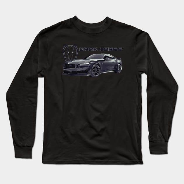 dark horse Mustang GT 5.0L V8 coyote engine Performance Car s650 Long Sleeve T-Shirt by cowtown_cowboy